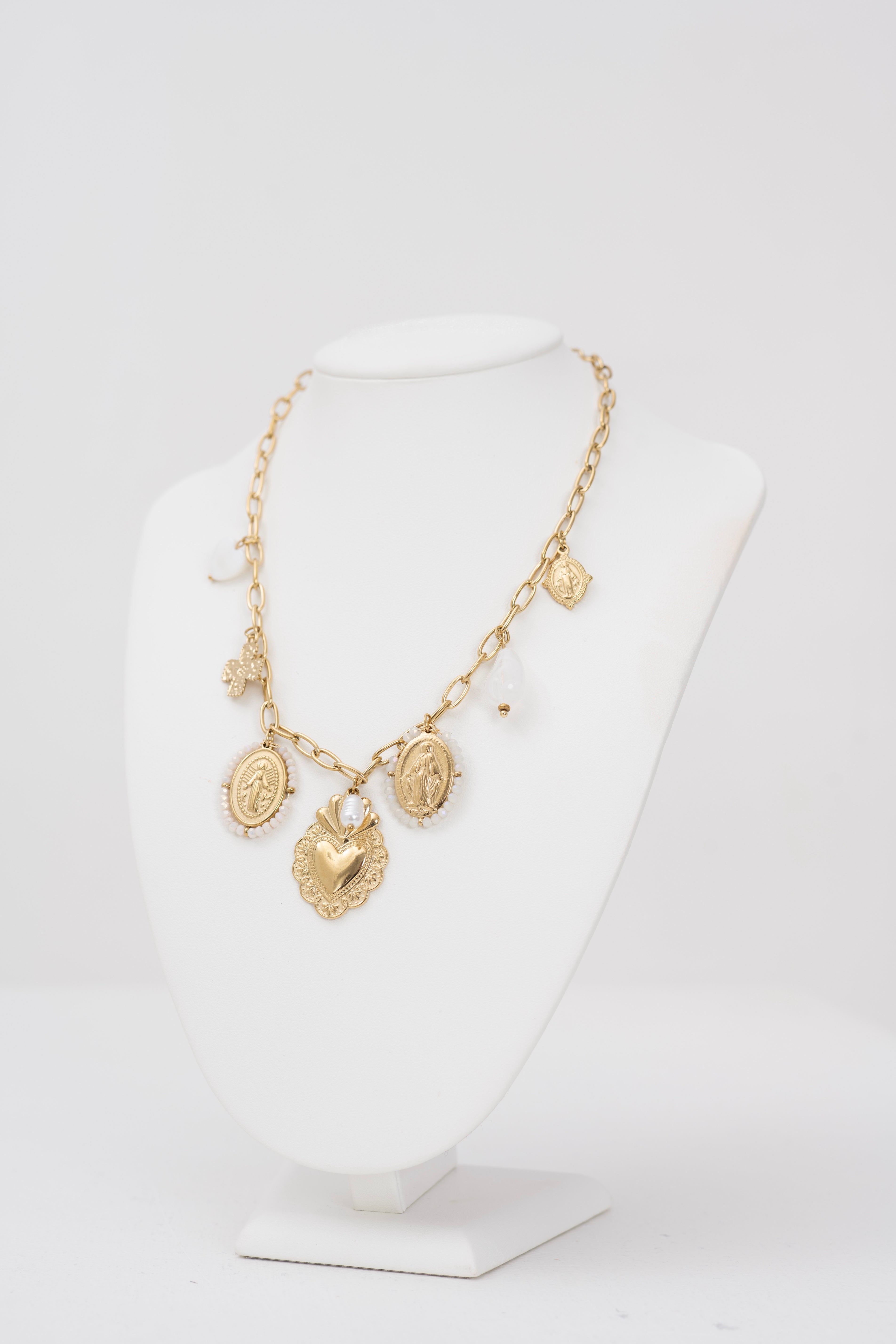 Collana charms cuore sacro