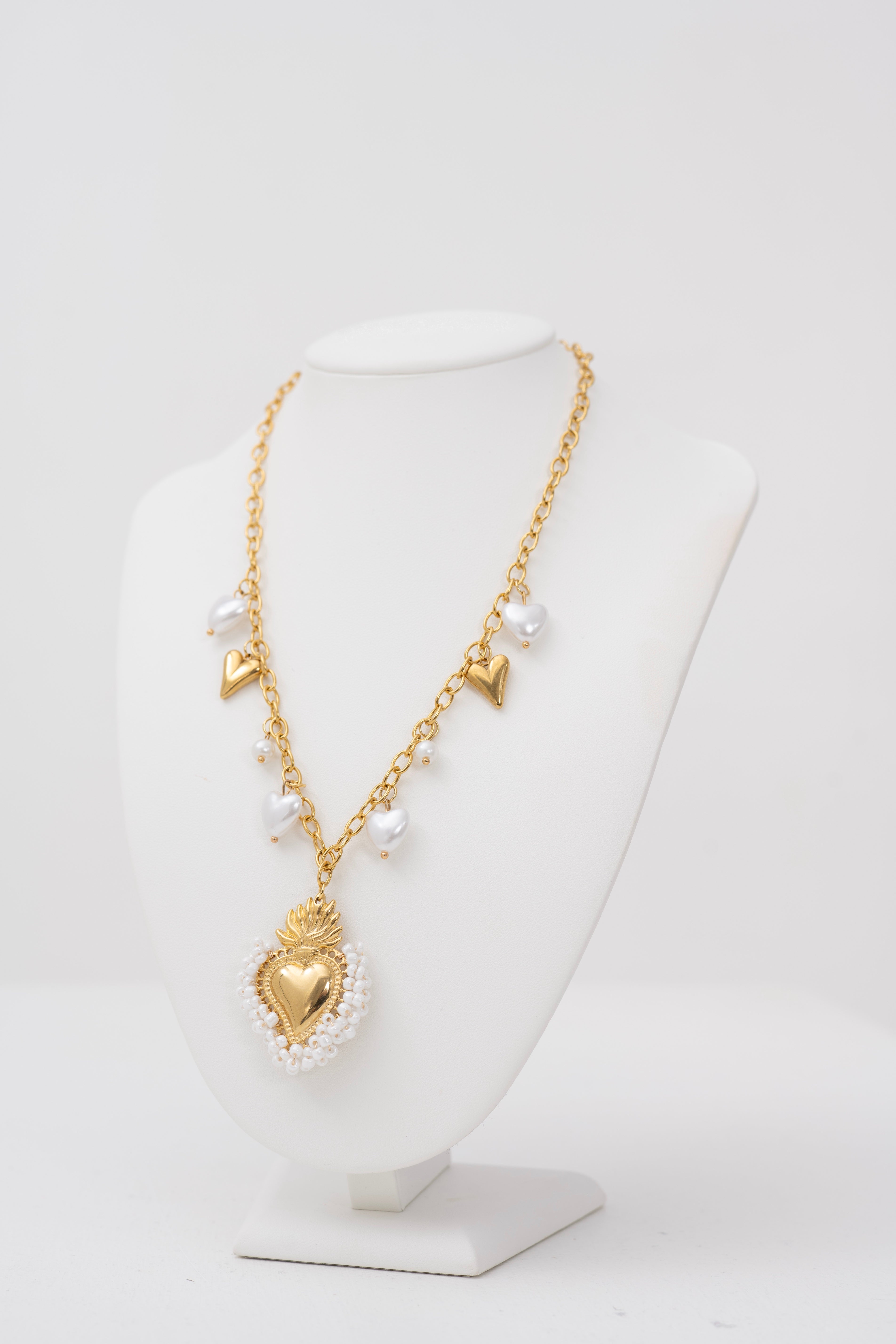 Collana morbida charms cuore sacro