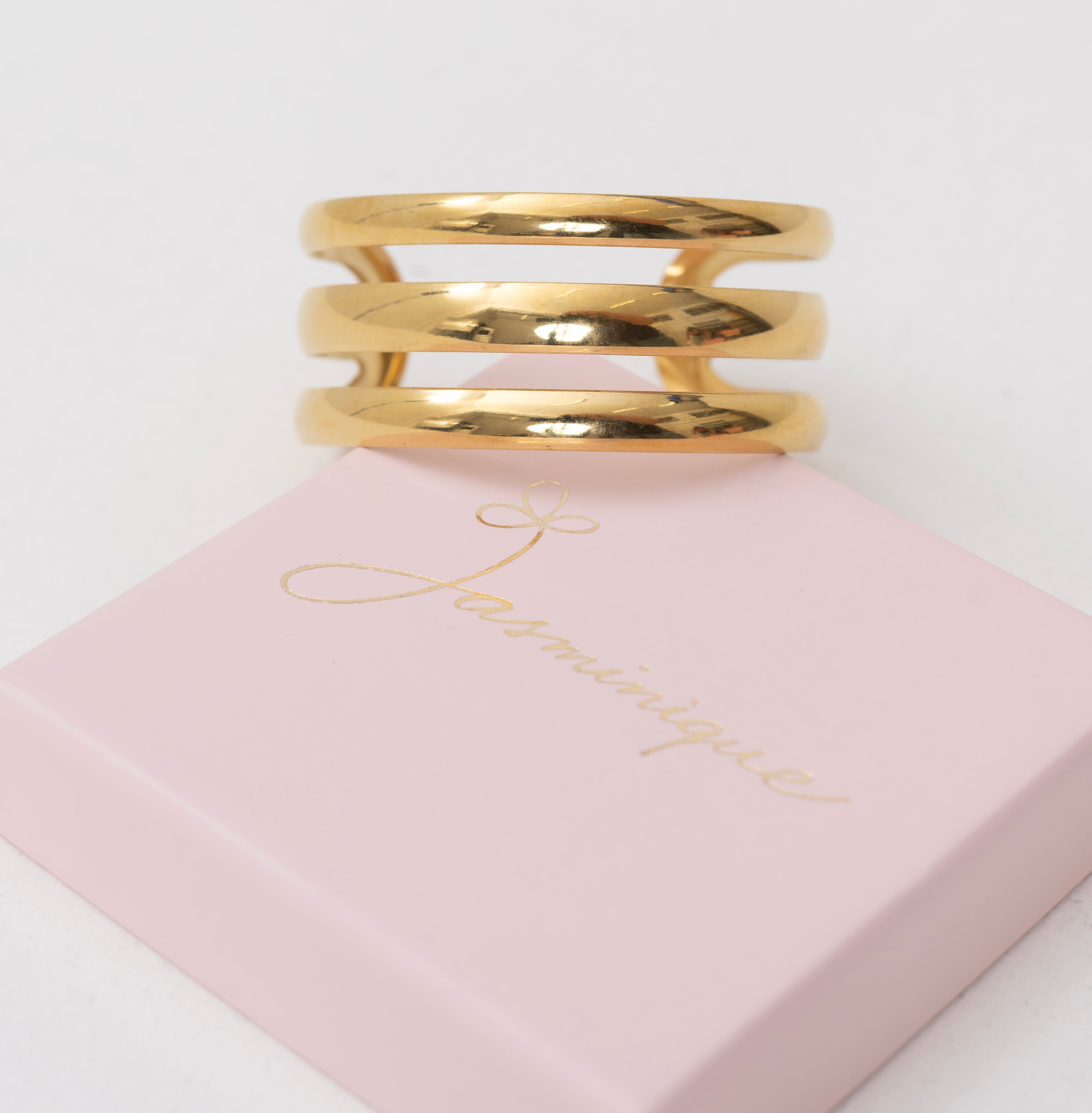 Bracciale manetta dorato rigido