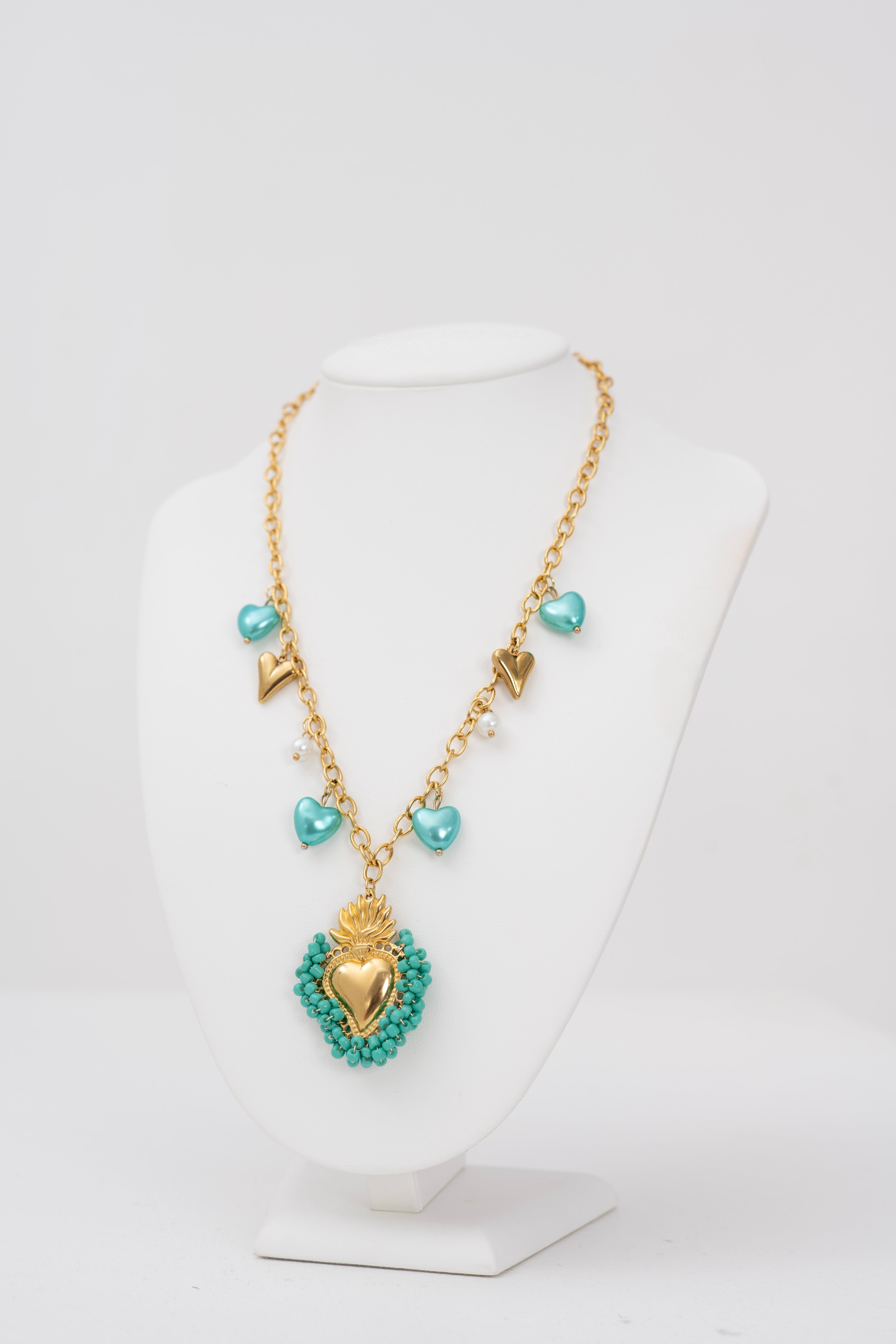 Collana morbida charms cuore sacro