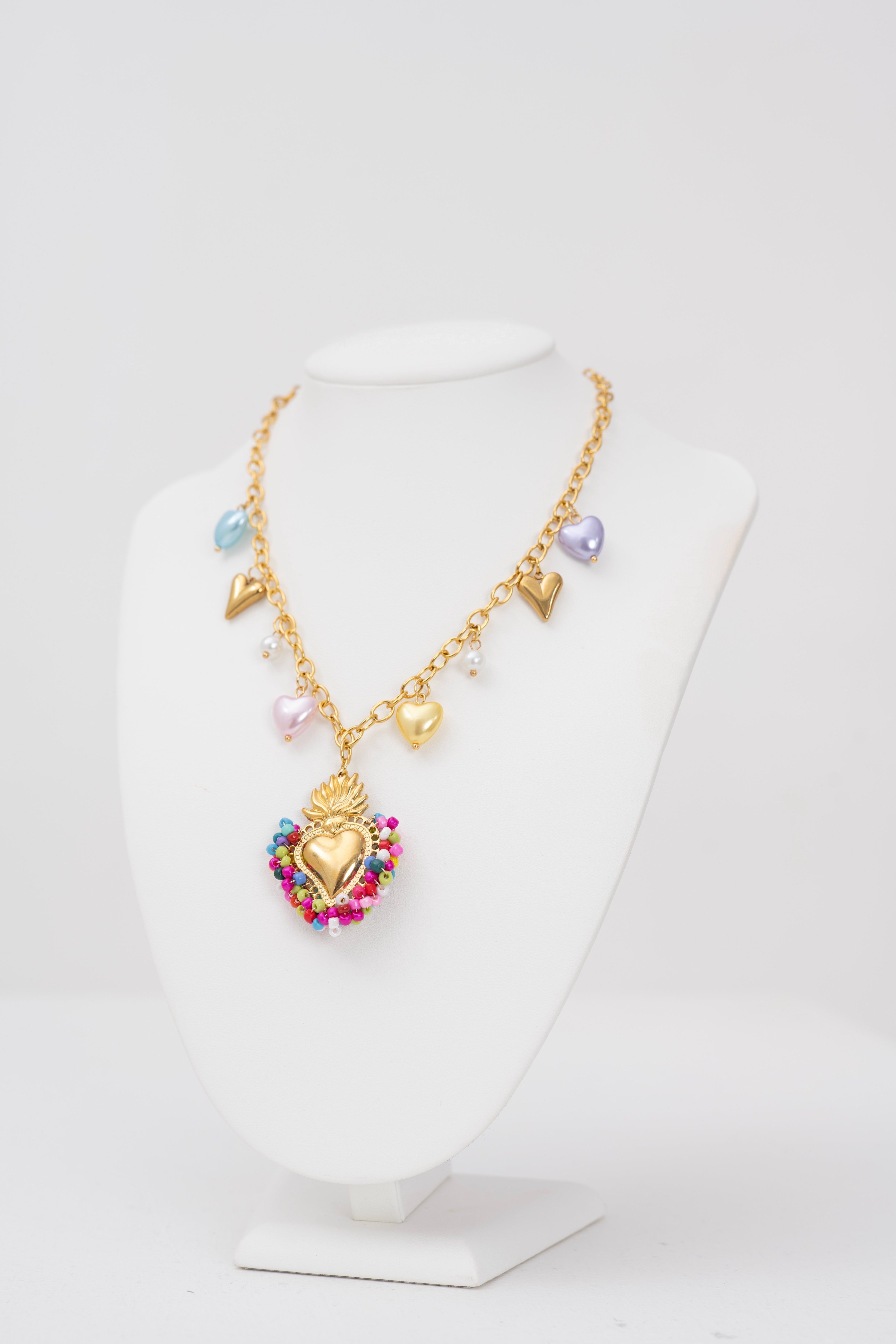 Collana morbida charms cuore sacro