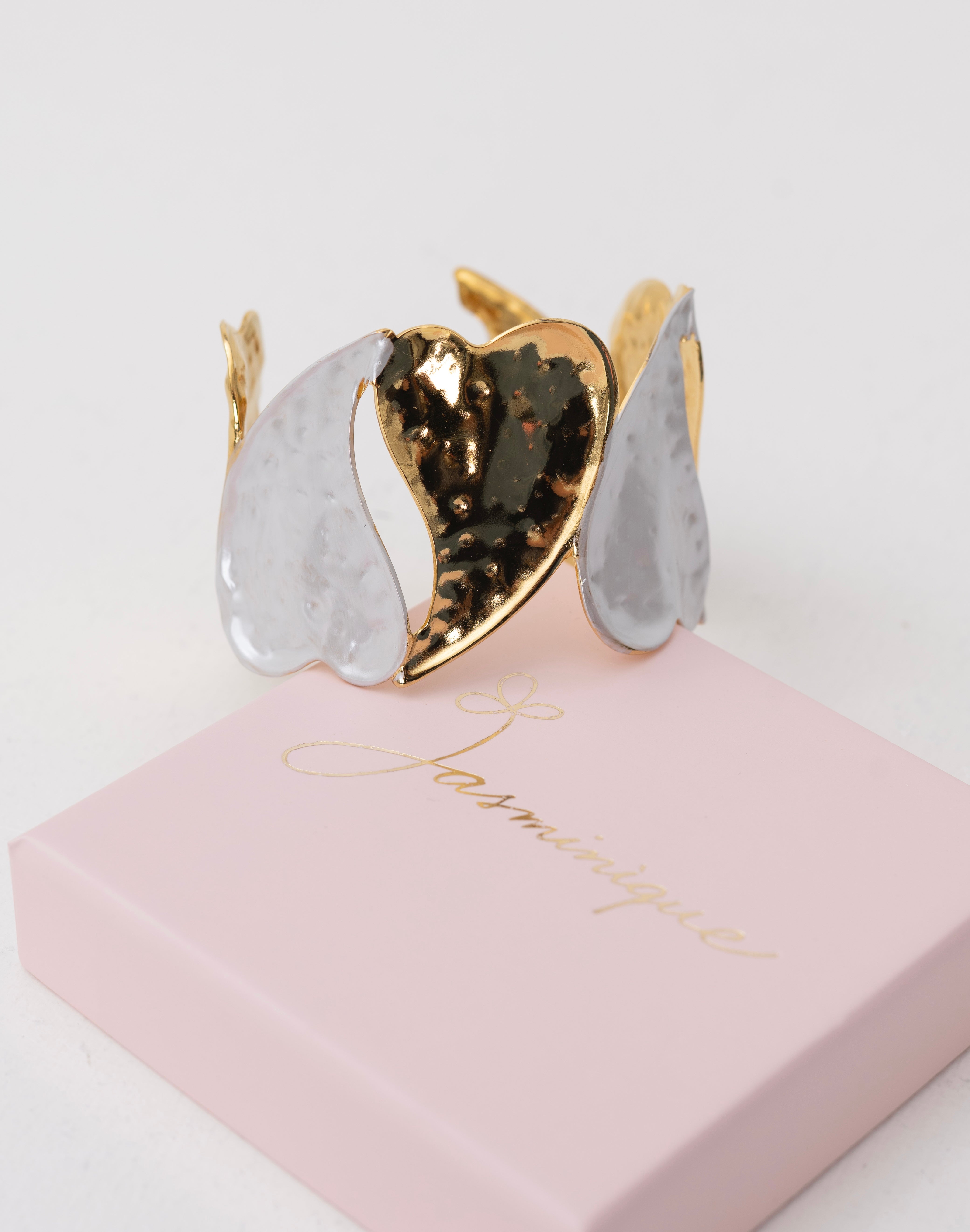 Bracciale rigido regolabile cuore pieno