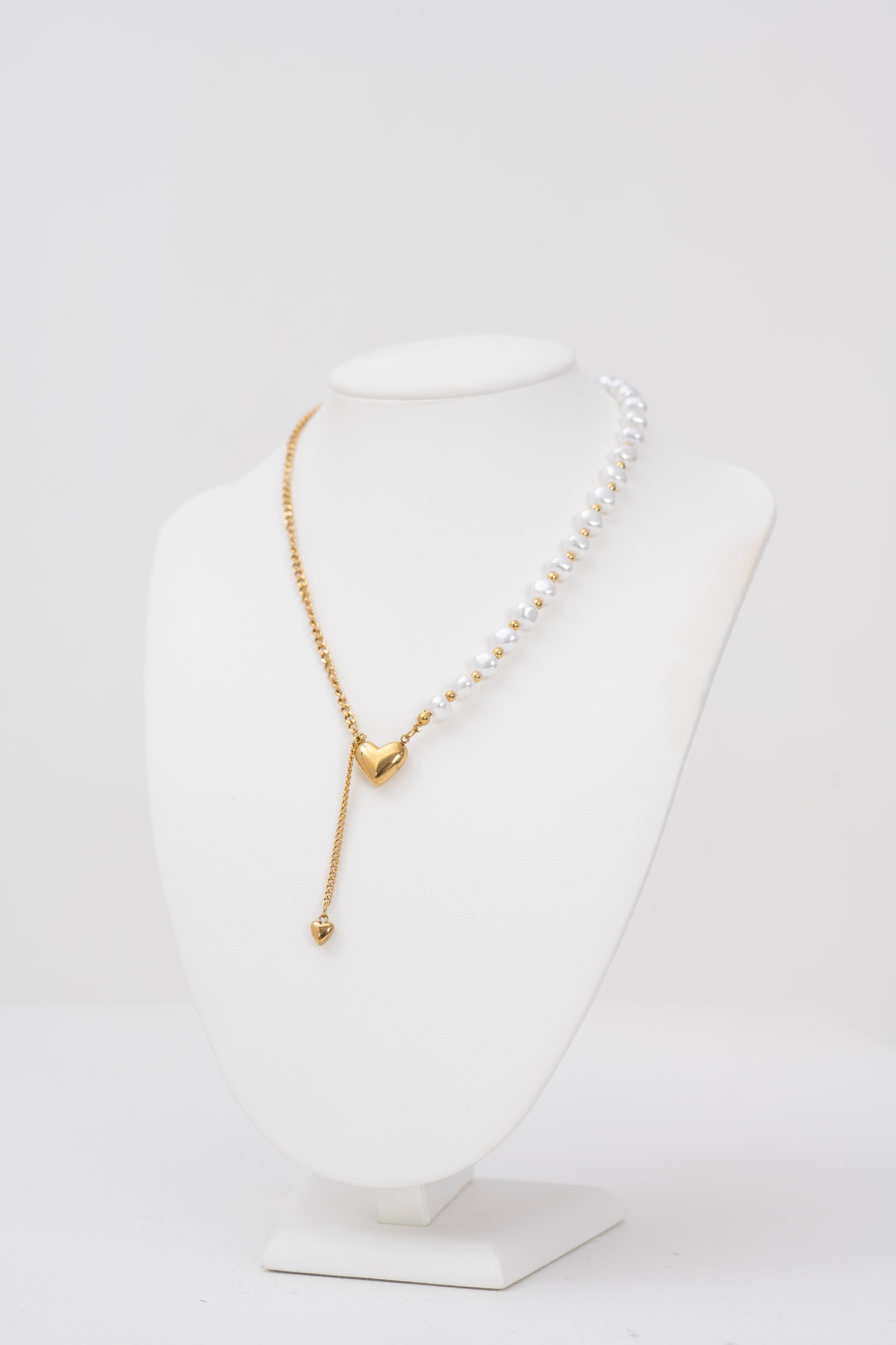 Collana perle e acciaio