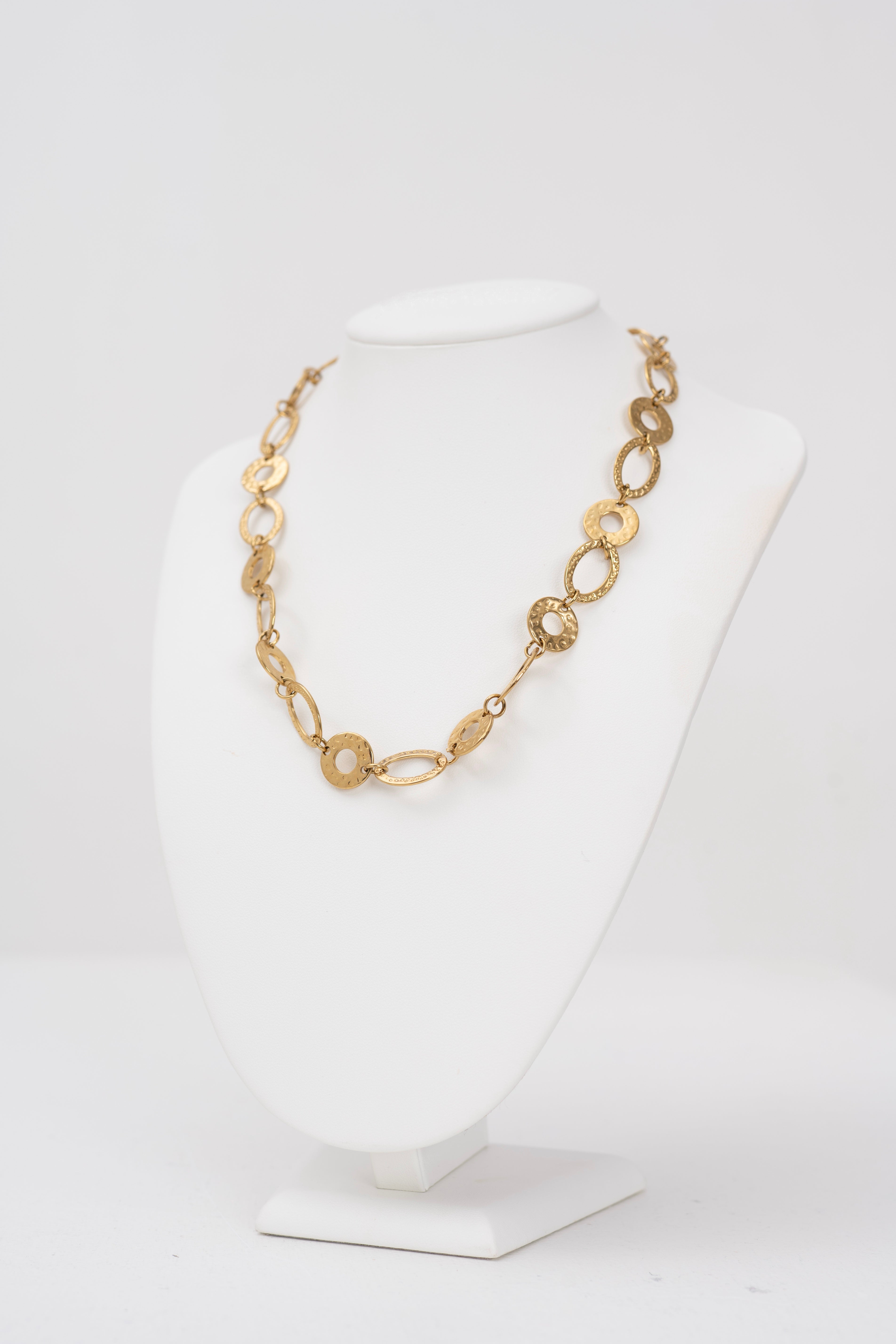 Collana catena ovale e cerchio