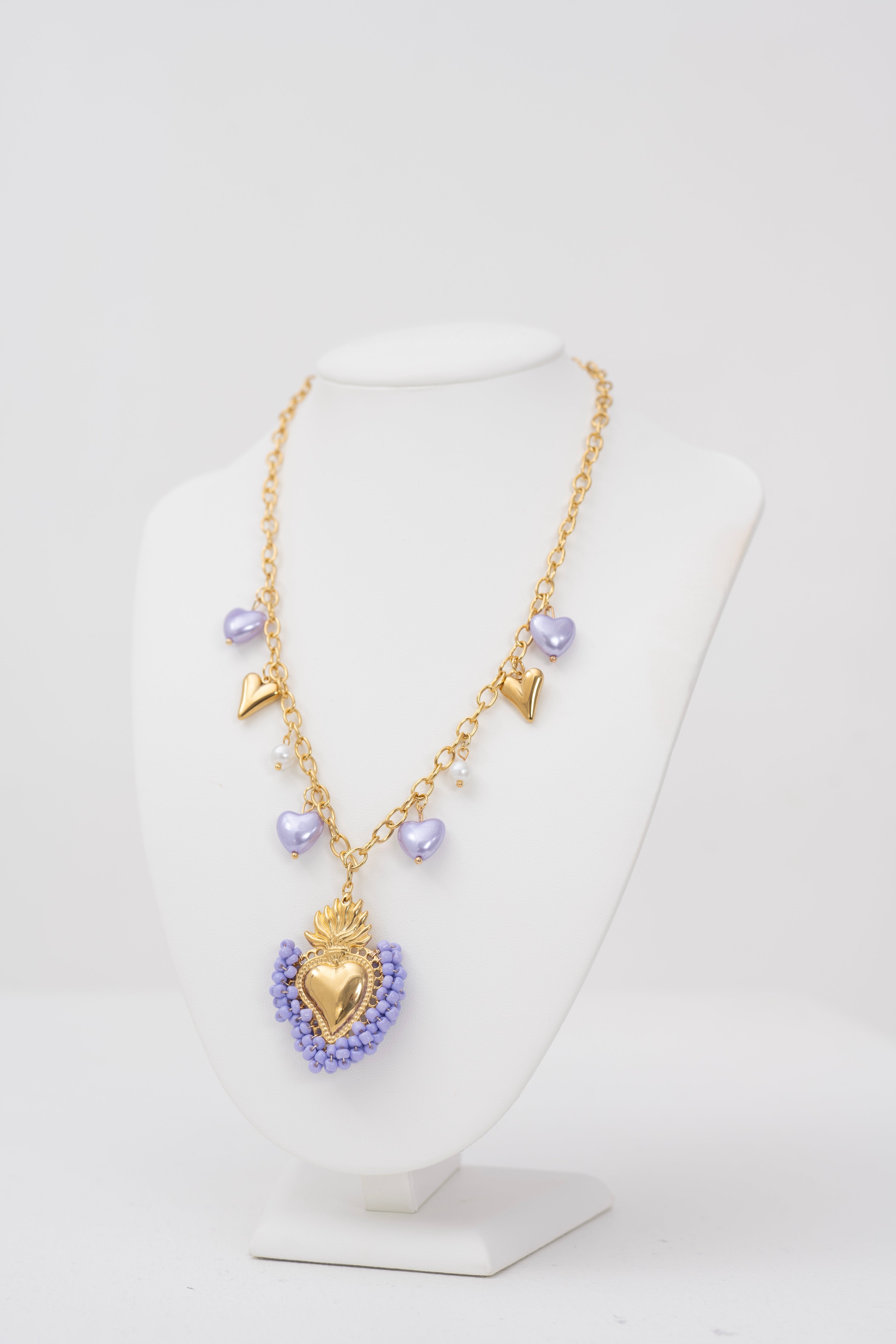 Collana morbida charms cuore sacro